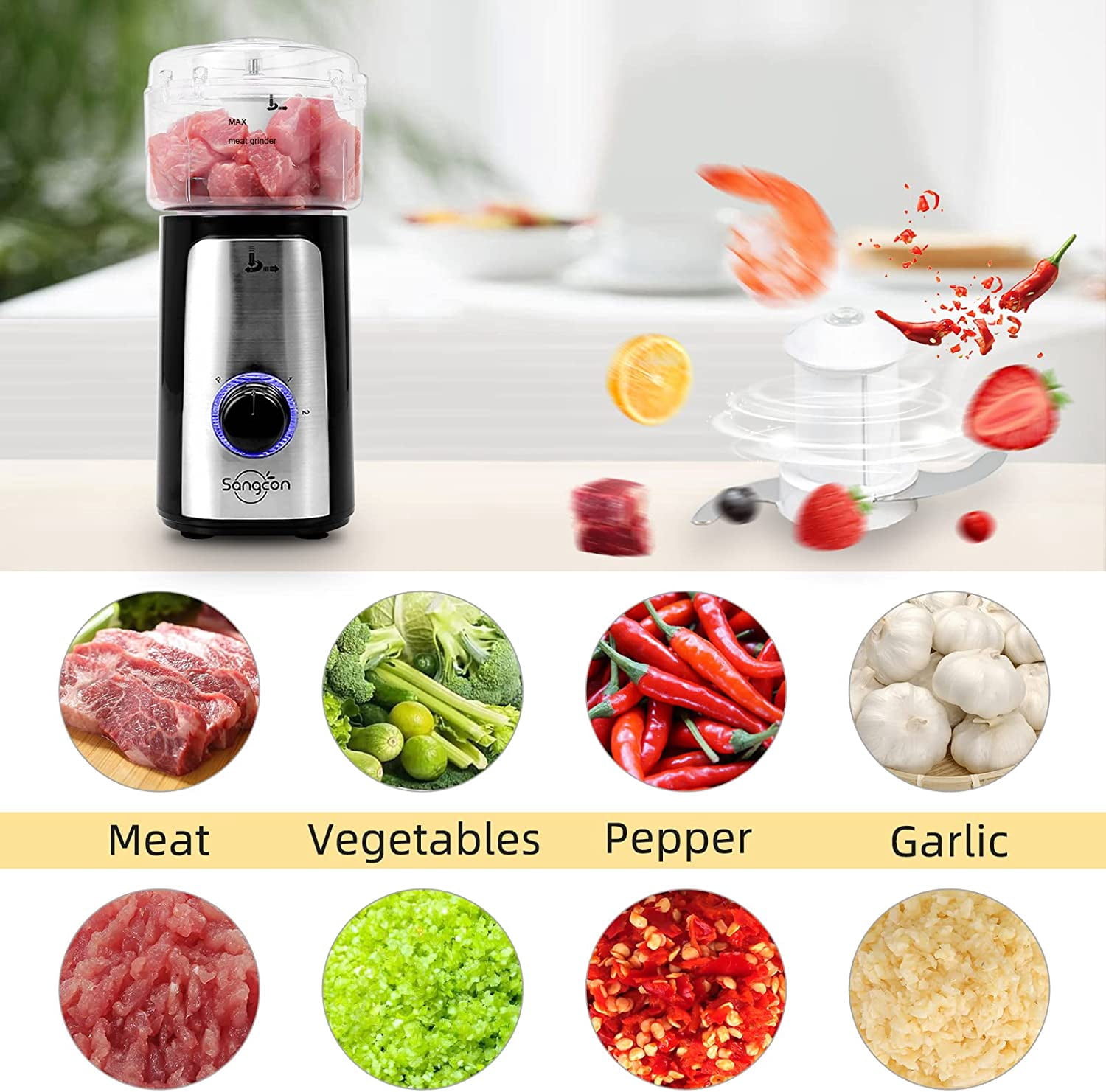 2-in-1 Electric Salt and Pepper Grinder Set with LED Light & Dual Ceramic Grinders for Kitchen Spice Seasoning