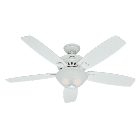 Hunter 52 Banyan Snow White Ceiling Fan With Light Kit And Pull Chain