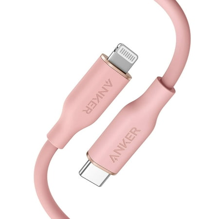 UPC: 0194644061814 | Anker Powerline III Flow USB C Fast PD Charging Cable 3/6ft Silica Gel Lightning Cable [Pink]
