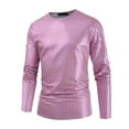 thumbnail image 1 of Chemises pour Hommes Mode Homme Décontractée Couleur Unie Manches Longues Col Rond Blouses Chemises, 1 of 9