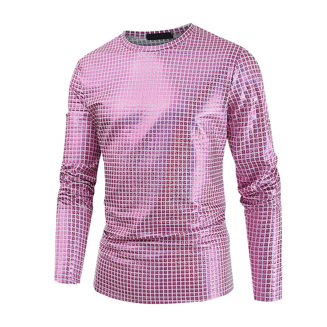 Chemises pour Hommes Mode Homme Décontractée Couleur Unie Manches Longues Col Rond Blouses Chemises