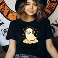 thumbnail image 3 of Float Mode Activated Graphic Tee Funny Ghost Headphones Shirt, Light Pink, Size 2XL, 3 of 6