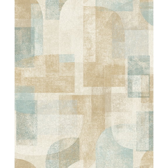 Chesapeake Cassandra Teal Block Geometric Wallpaper