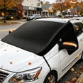 thumbnail image 4 of Magnetic Half Car Cover with UV Sunshade, Waterproof Polyester, Scratch-Free Magnets, Windshield Snow Protection, Fits Sedans and SUVs, 30x30 cm, Green/Orange, 4 of 6