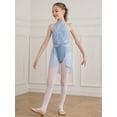 thumbnail image 3 of MSemis Kids Girls Lace Lyrical Dance Costume Ballet Leotard Dance Dress Light Blue 14, 3 of 7