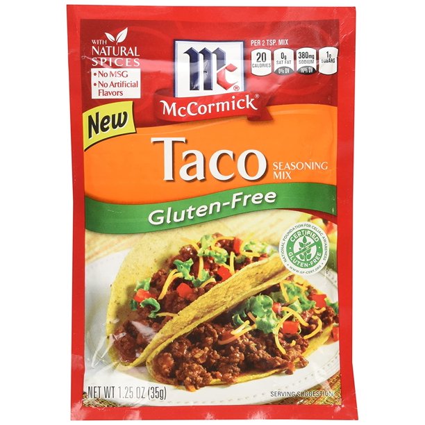 Mccormick Gluten Free Taco Seasoning Mix (Pack Of 4) 1.25 Oz Packets