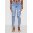 thumbnail image 4 of Womens WAX Mid Rise Distressed Jeans, 4 of 5