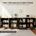 thumbnail image 6 of 2025 New Rattan Sideboard Buffet Cabinet, 4 Doors Accent Storage Cabinet, Console Table Coffee Bar with Power Outlet, Adjustable Shelves for Kitchen, Dining Room, Hallway, Living Room, 6 of 8