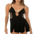 thumbnail image 1 of Women Irregular Patchwork Dress  Adults Tie-up Backless Floral Deep V-neck Spaghetti Strap Slit One-piece, 1 of 7