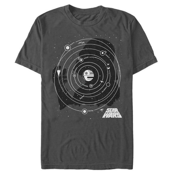 Men's Star Wars Death Star Orbit Graphic Tee Charcoal 2X Large