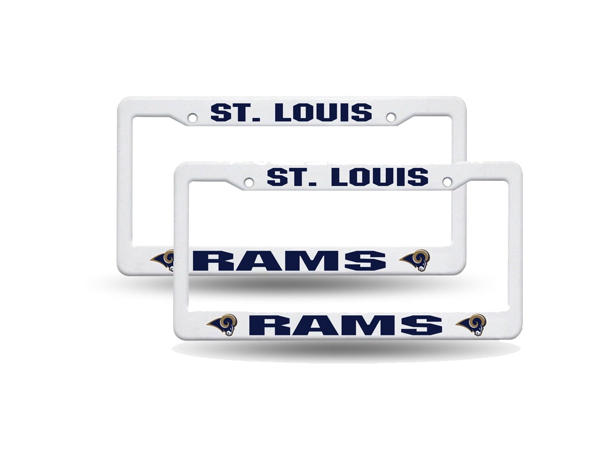 St Louis Football Rams Raised Lettering White Plastic (Set of 2