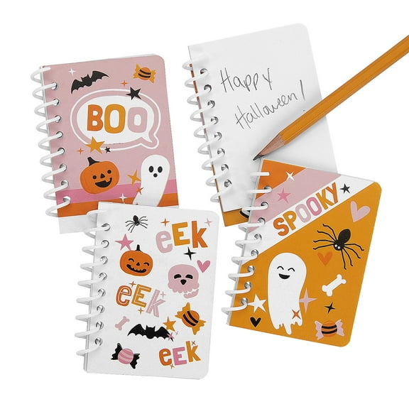 Spooky Fun Halloween Spiral Notepads - 24 Pieces