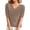 Khaki, variant on V Neck Loose Knit Tee, Baberdicy Women's Short Sleeve T Shirts Round Neck Solid Color Loose Fit Casual Knit Tops Thin Summer Sweater Top, Beige L