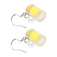 thumbnail image 2 of 1 Pair Creative Beer Mug Earrings Resin Beer Cup Dangling Earrings Ear Clips, 2 of 3