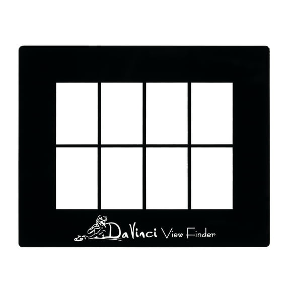 Creative Mark DaVinci Artist Viewfinder, 3"x4" Perspective Tool - 8-Block Grid, Lightweight ABS Plastic, Ideal for Plein Aire Painting, Landscape Sketching