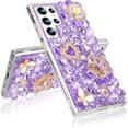 thumbnail image 2 of for Galaxy S24 Ultra Bling Case Women Girls Luxury 3D Glitter Diamond Sparkle Crystal Rhinestone Phone Case Cute 3D Heart Crown Flower and Butterfly Gemstone Case for Galaxy S24 Ultra, Purple, 2 of 14