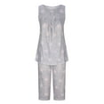 thumbnail image 5 of cfhntfmh Summer Lounge Pajama Sets for Women Sleeveless Tank Tops Capri Pants Sleepwear 2 Piece Pjs Sets, 5 of 7