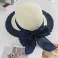 thumbnail image 2 of Cutuoiiu Straw Sun Hat for Women Contrast Color Ruffle Edge Spring Summer Straw Hat Lightweight Breathable Packable Outdoor Hat, 2 of 7
