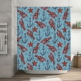 thumbnail image 7 of Shower Curtain, lobsters anchor starfish blue Washable Shower Curtain for Bathroom, Waterproof Bathroom Shower Curtain Set with Hooks Long Shower Curtain 72x72in Home Decor, 7 of 7