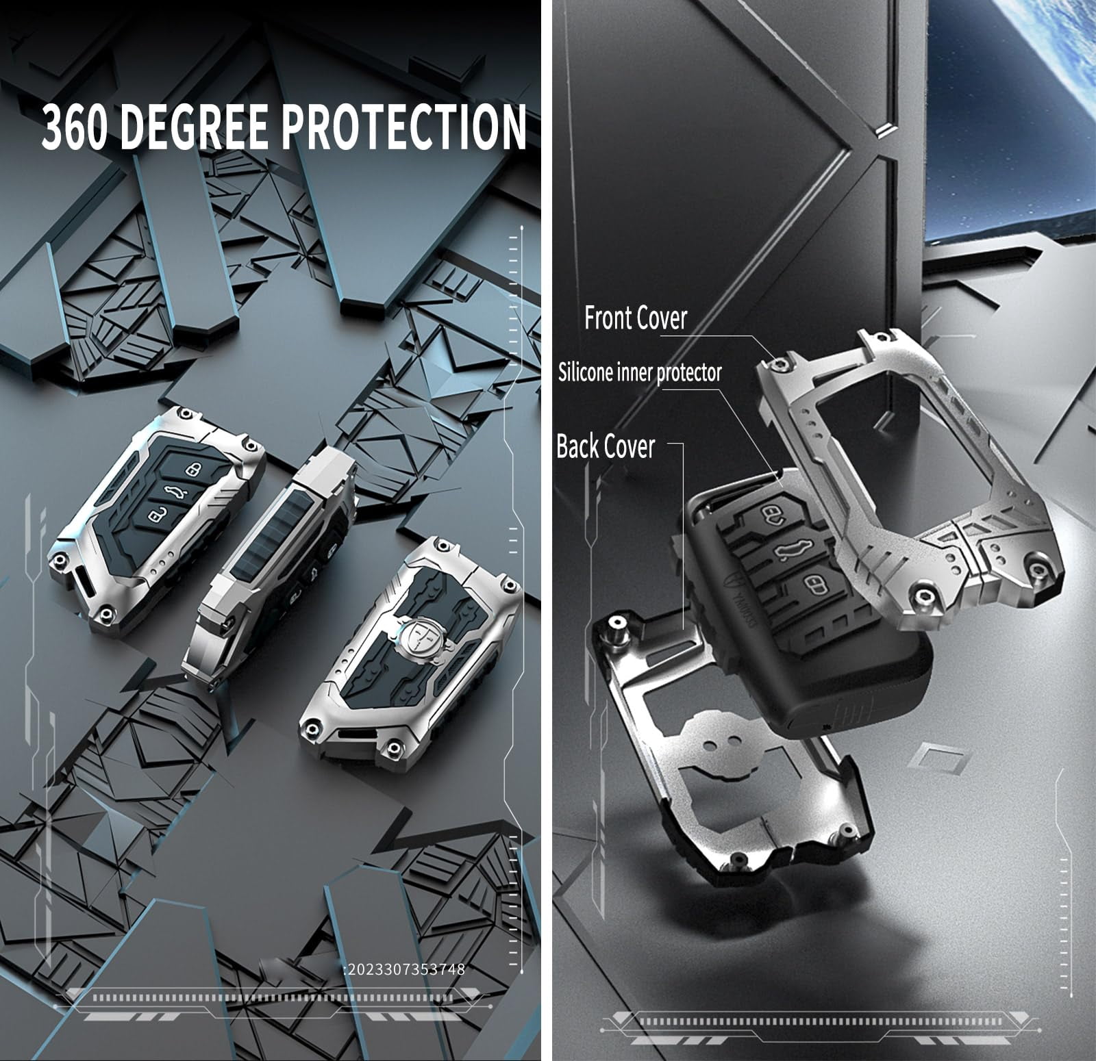 Heavy Metal Key Fob Cover Case Protector for Volkswagen, Keychain, Accessories for VW ID3 ID4 MK8 Golf GTI Skoda Octavia Remote Holder Skin Protector Jacket Keyless Entry Sleeve Accessories