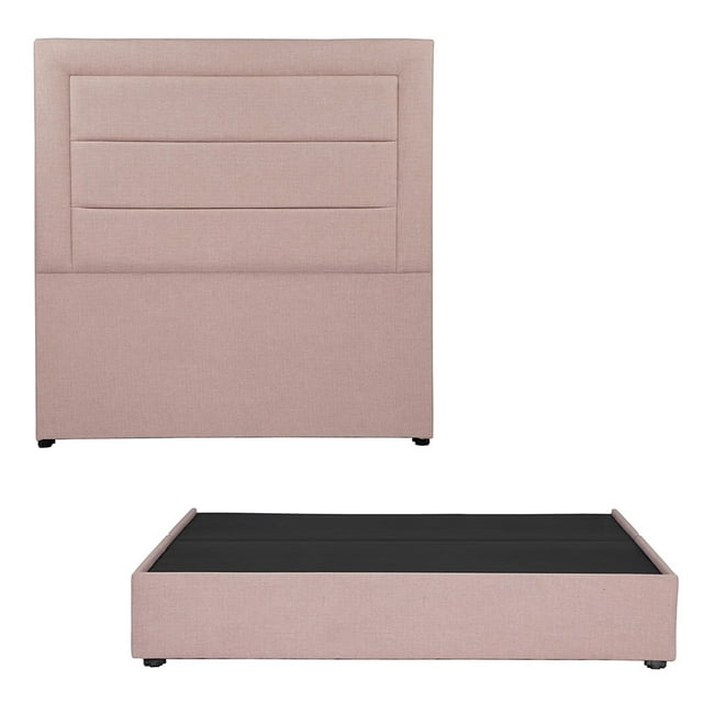 Box Base Cama King Size+Cabecera Blend Rosa
