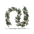 thumbnail image 3 of Artificial Christmas Garland 6.5Ft - Realistic Flocked Pine Greenery for Stair Railing, Mantel, Fireplace, Front Door, Holiday Party Decor with Green Cones, 3 of 6