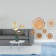 thumbnail image 2 of Figura decorativa de metal con flores y hojas, hecha de ratán tejido. Decoración de pared artesanal con base de hierro. Ideal para sala de estar, come, 2 of 8