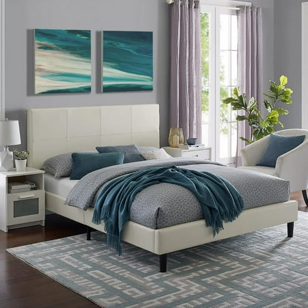Naomi Home Rosie Platform Bed-Color:Cream,Size:CA King