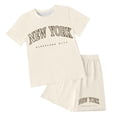 thumbnail image 4 of PEASKJP Newborn Baby Clothes Girl Toddler Girl Summer Outfits Waffle Cap Sleeve T-Shirt Tops + Pockets Short Sets Casual Clothes 2-7Y Beige,6-7 Years, 4 of 4