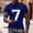 #Dark Blue(New), variant on Fashion Men's Number 7 Print Classic Crew Neck Pullover Short Sleeve Casual Comfortable T-shirts