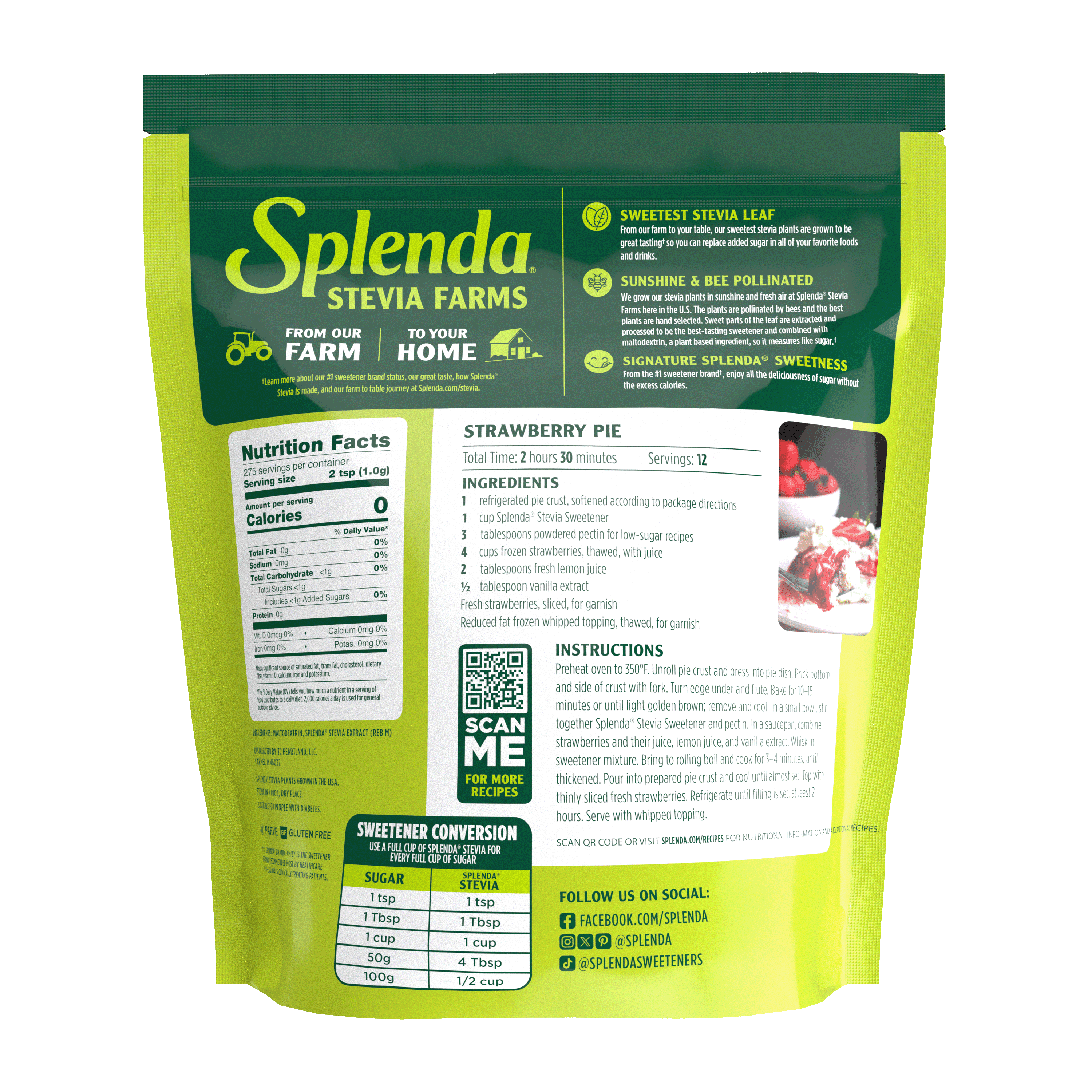 (2 pack) Splenda Stevia Granulated 9.7oz Pouch