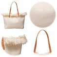 thumbnail image 4 of Bolso hombro JShteea con bolso mano Diario de lona con Borlas beige, 4 of 9