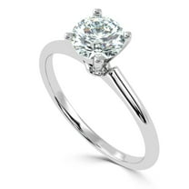 925 Sterling Silver 1.00 CT Round VVS2/D Moissanite Solitaire Engagement Ring