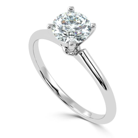 925 Sterling Silver 1.00 CT Round VVS2/D Moissanite Solitaire Engagement Ring