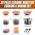 thumbnail image 3 of Gotham Steel TRUE VALUE 20 Pc Ceramic Pots and Pans Set Non Stick, Ceramic Cookware Set with Bakeware, Pot and Pan Set with Utensils, Non Stick Pots and Pan Set, Oven & Dishwasher Safe, Copper, 3 of 12