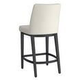 thumbnail image 3 of Modern Faux Leather and Metal 26" Counter Stool Set of 2 Beigeand Black, 3 of 8