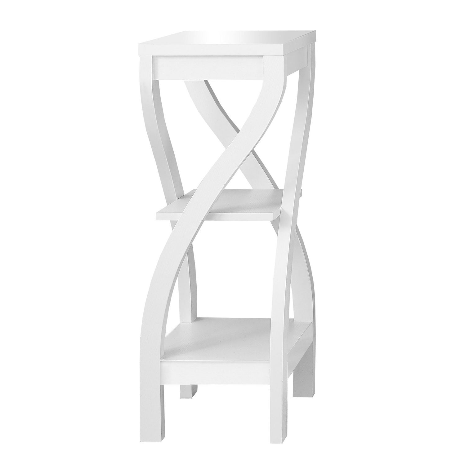 Monarch Specialties Accent Table, Side, End, Plant Stand, Square, Living Room, Bedroom, Laminate, White, Contemporary, Modern