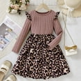 thumbnail image 6 of VNKIDY Girls Dress Kids Leopard Print Dress Long Sleeves Crewneck Ruffled Shoulders Cute Dress For Cool Weather Festive Occasions Daily Wear Lovely Dress, 6 of 6
