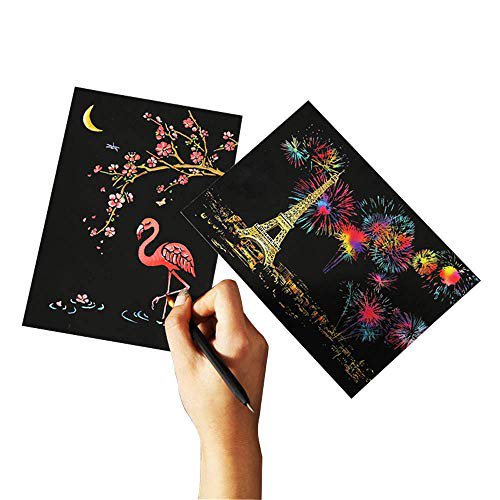 ScratchOff Art Paper,Scratch Postcard, Magic Colorful Drawing Board
