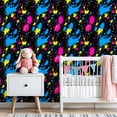 thumbnail image 3 of Neon Peel and Stick Wallpaper Colorful Paint Splatter Abstract Art Black Wall Mural 23.6in x 9.8ft Self Adhesive Removable Wall Paper Renter Friendly Wallpaper for Man Cave Nursery Bedroom Cabinets, 3 of 8