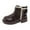 Brown, variant on Black 2026 Winter Fall Girls Fleece Boots Faux Leather Bow Tie Lace Up Ankle Round Toe Warm