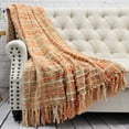 Home Soft Things Multi Color Chenille Throw Burnt Orange 50" x 60