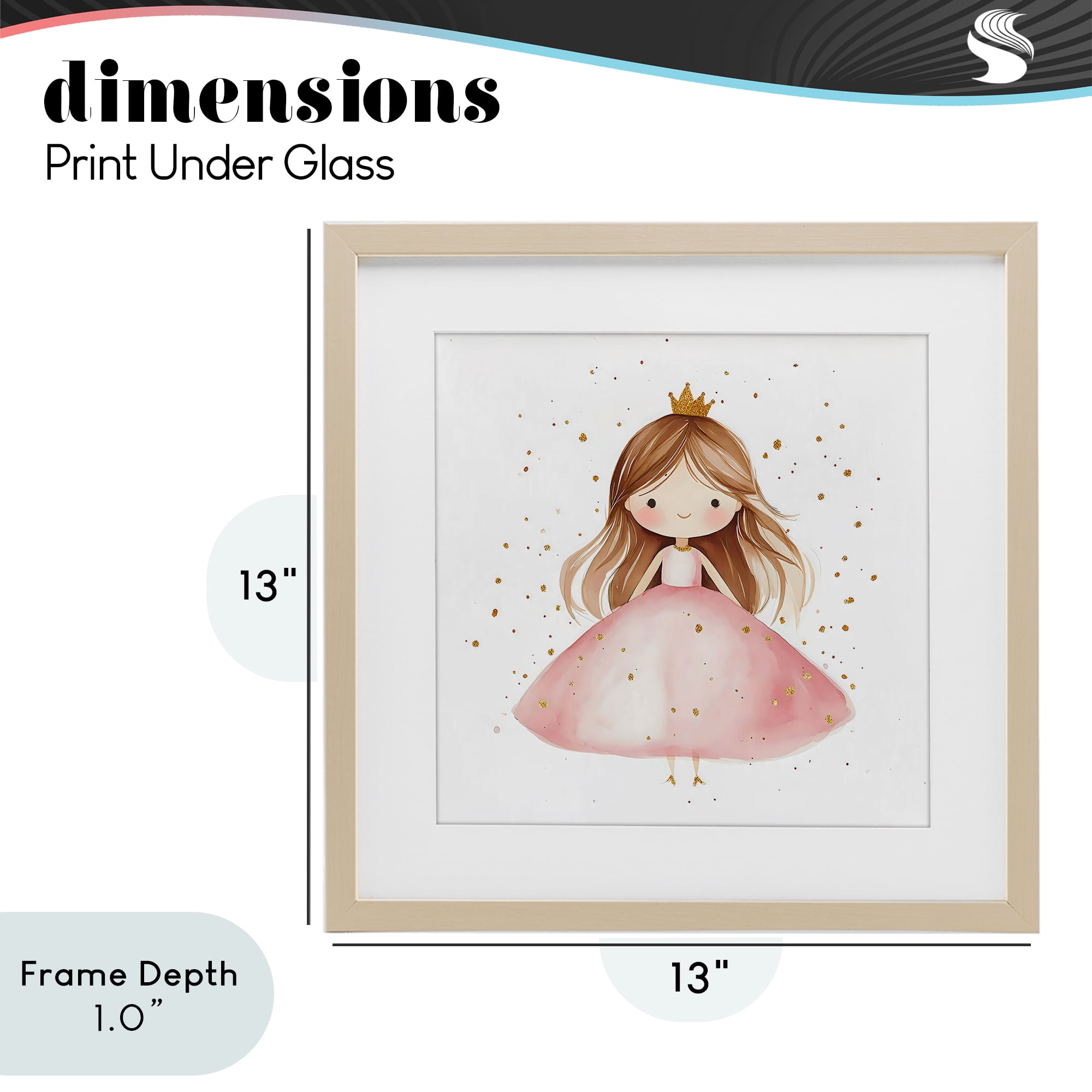 Stupell Industries Little Princess with Pink Gown Birch Framed Print Under Glass, design by Creative Studio