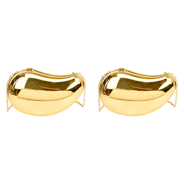 Bolso Mano Acrílico para Mujer Hombro Con Forma Noche (dorado)