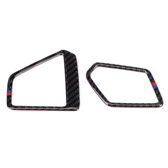 Cubierta de ventilación de aire del tablero, 2 piezas/juego, volante a la izquierda, fibra de carbono, cubierta de ventilación de aire del tablero de instrumentos, ajuste para 3 series G20 325330335 1
