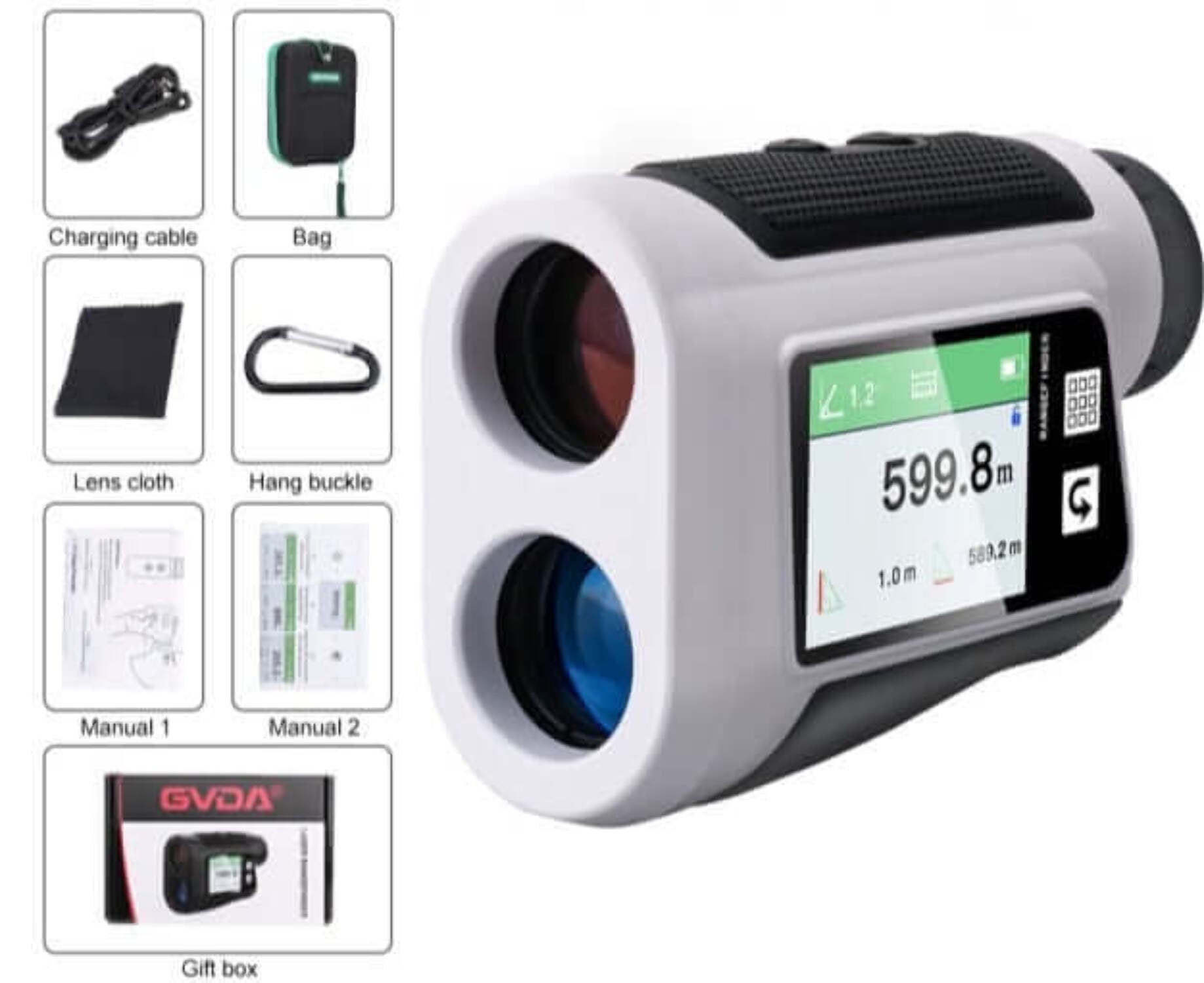GVDA Telescope Laser Rangefinder Rechargeable LCD Laser Distance Meter 1500M 1000M 800M 600M Range Finder for Golf Hunting Sport