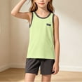 thumbnail image 4 of SGFCWSX Boys 2 Piece Outfits Sleeveless Tank Top and Shorts Set Summer Casual Breathable Soft Playwear Green Size 10, 4 of 9