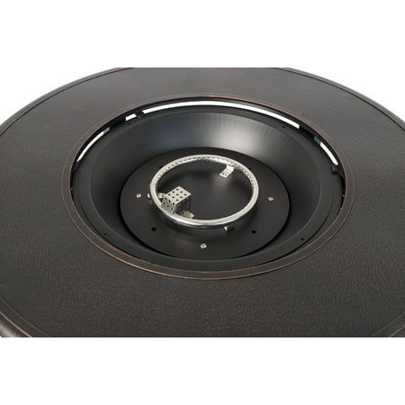 Fire Sense - Armstrong Round Aluminum LPG Fire Pit - Antique Bronze