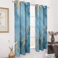 thumbnail image 3 of Colorful Marble Blue Gilded Gold Study Room Living Kitchen Bedroom For Blackout Curtain Printed 2 Panels, 3 of 6