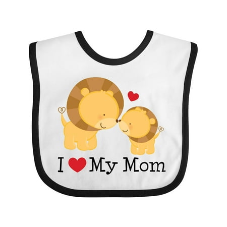 

Inktastic I Love My Mom Cute Lion Gift Baby Boy Bib